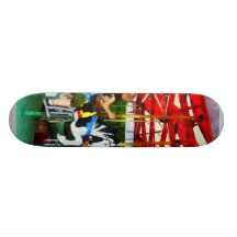 Girl Getting on Merry-Go-Round Skate Board Decks