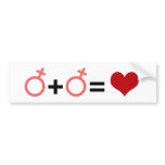 GIRL + GIRL = LOVE bumper stickers