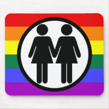 Girl + Girl Rainbow Mousepad