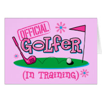Girl Golfer In Training Cards