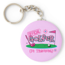 Girl Golfer In Training Keychains