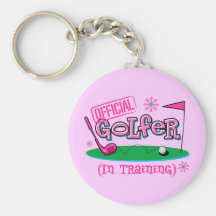 Girl Golfer In Training Keychains