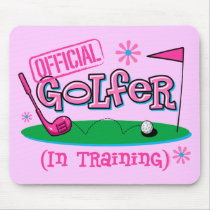 Girl Golfer In Training Mousepads