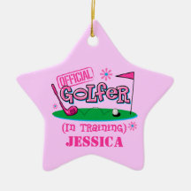 Girl Golfer In Training Personalized Ornament