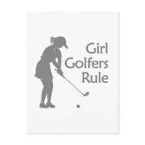 Girl Golfers Rule Postcard