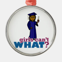 Girl Graduate in Blue Gown Christmas Ornament