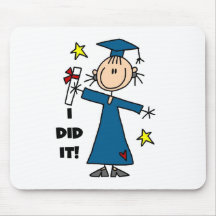 Girl Graduate Mouse Pads
