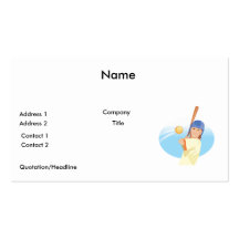 girl hitting softball vector illustration business card template