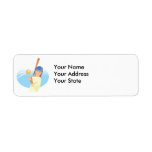 girl hitting softball vector illustration custom return address label