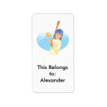 girl hitting softball vector illustration custom address labels