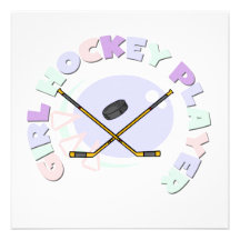 Girl Hockey Player Tshirts and Gifts Custom Announcements
