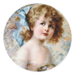 Girl holding Nest Round Stickers