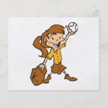 girl holding softball full color flyer