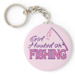 Girl Hooked on Fishing keychains