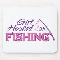 Girl Hooked on Fishing Mouse Pad