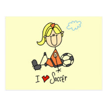 Girl I Love Soccer T-shirts and Gifts Post Card