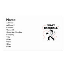 Girl I Play Baseball T shirts and Gifts Business Card Template