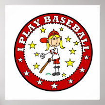 Girl I Play Baseball T shirts and Gifts Print