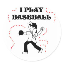 Girl I Play Baseball T shirts and Gifts Stickers