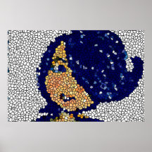 Girl Image Stain Glass Effect Print