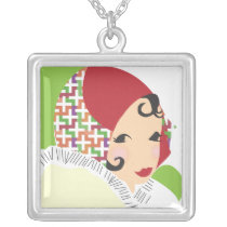 Girl in a Red Hat Necklace necklaces