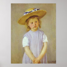 Girl in A Straw Hat, Mary Cassatt Print