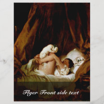 Girl In Bed With A Dog Playing By Fragonard, Jean- Full Colour Flyer