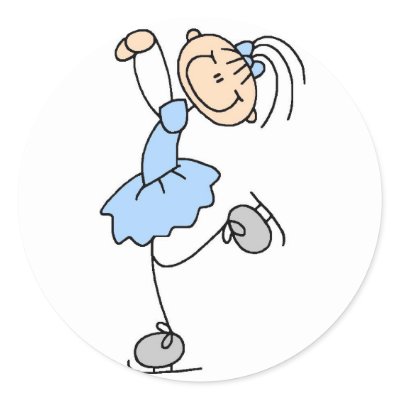 Girl In Blue Ice Skater Sticker by stick_figures