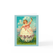 Girl In Egg Greeting Cards