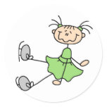 Girl In Green Ice Skater Sticker