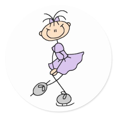 Girl In Lilac Ice Skater Sticker by stick_figures