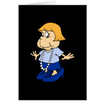 Girl in mommies pearls and shoes greeting cards