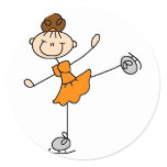 Girl In Orange Ice Skater Sticker