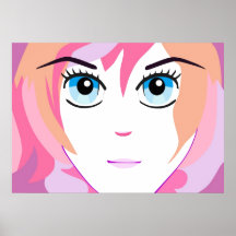 Girl in pink and orange poster