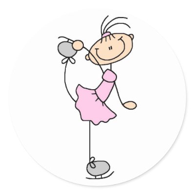 Girl In Pink Ice Skater Sticker by stick_figures