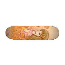 Girl in Poppies Custom Skate Board