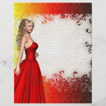 Girl in red dress flyers