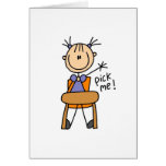 Girl In School Stick Figure Card