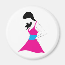 Girl In Sundress Magnets
