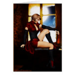 Girl in window card