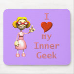 Girl Inner Geek Mouse Mat