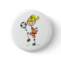 Girl Juggling Soccer Ball Button