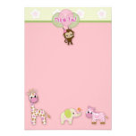 Girl Jungle Animal Baby Shower Thank You 3.5"x5" Invitation