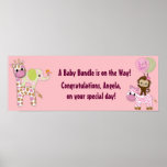 Girl Jungle Safari Baby Shower Banner