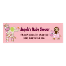 Girl Jungle Safari Baby Shower Favour Gift Tags
