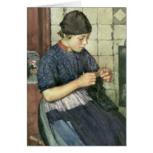 Girl Knitting Greeting Cards