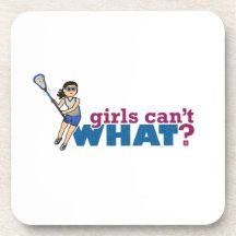 Girl Lacrosse Player Blue Uniform Drink Coasters