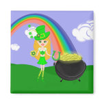 Girl Leprechaun 1 Refrigerator Magnet