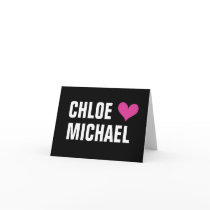 Girl loves Boy Note Card - Pink & Black