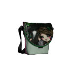 Girl Loves Horses Green & Pink Original Purse Messenger Bag